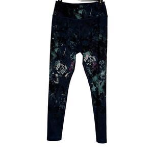 Tek Gear Ladies Size M Multi Color High Rise Waist Ankle Pull On Floral Leggings